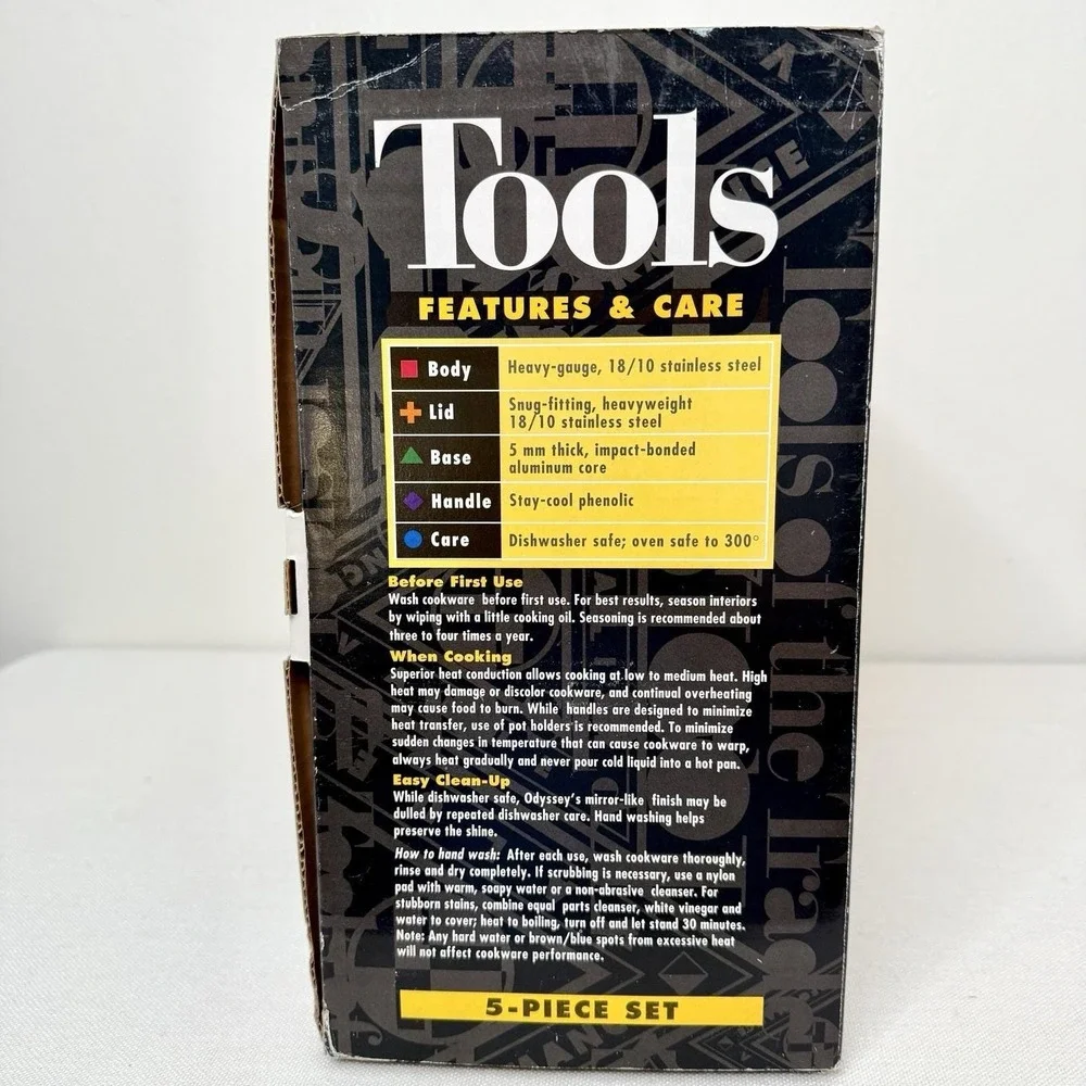 Tools of the Trade 5 Pcs Stainless Steel Cookware Set 18/10 New Sealed In Box